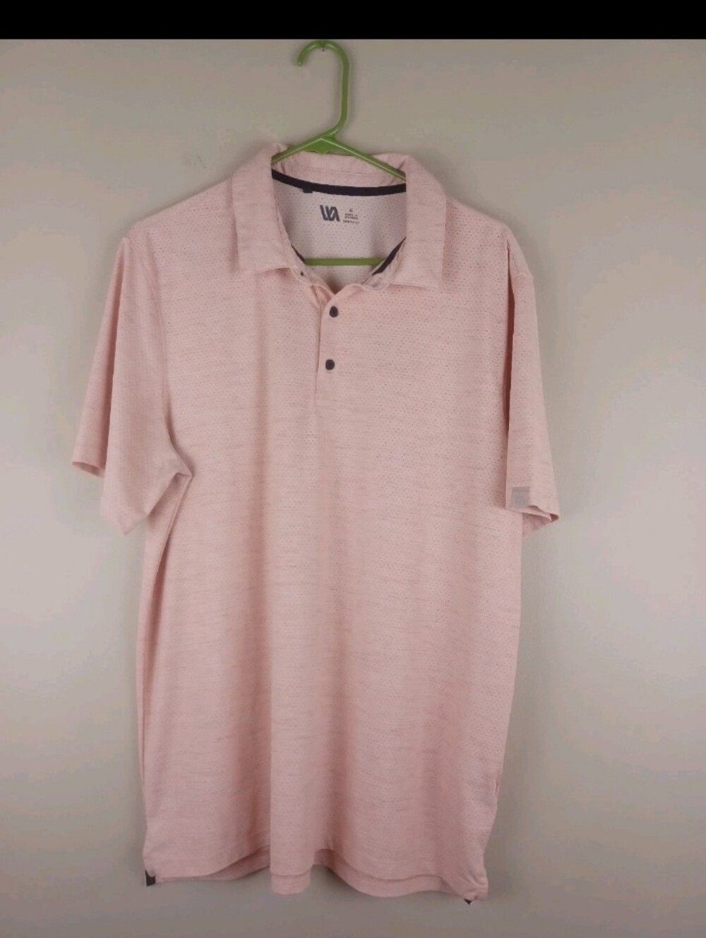 VRST Golf Men's Large Polo Shirt Sand Pink Moisture Wicking Breathable Stretch